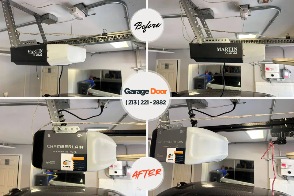 Before and after: garage door repair 44615